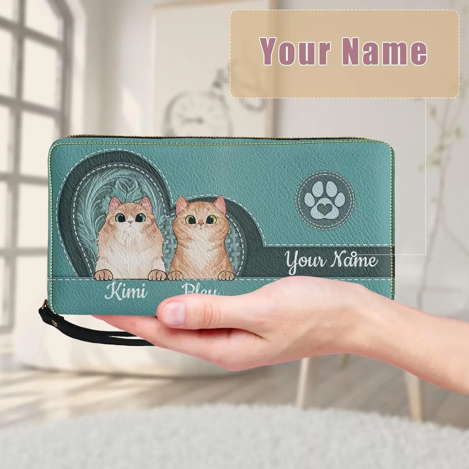 Tuoxiukan Personalized Handbags and Wallet Set for Women Clutch Purse Custom Name Tote Bag Customized Gifts for Mom