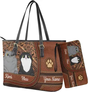 Tuoxiukan Personalized Handbags and Wallet Set for Women Clutch Purse Custom Name Tote Bag Customized Gifts for Mom