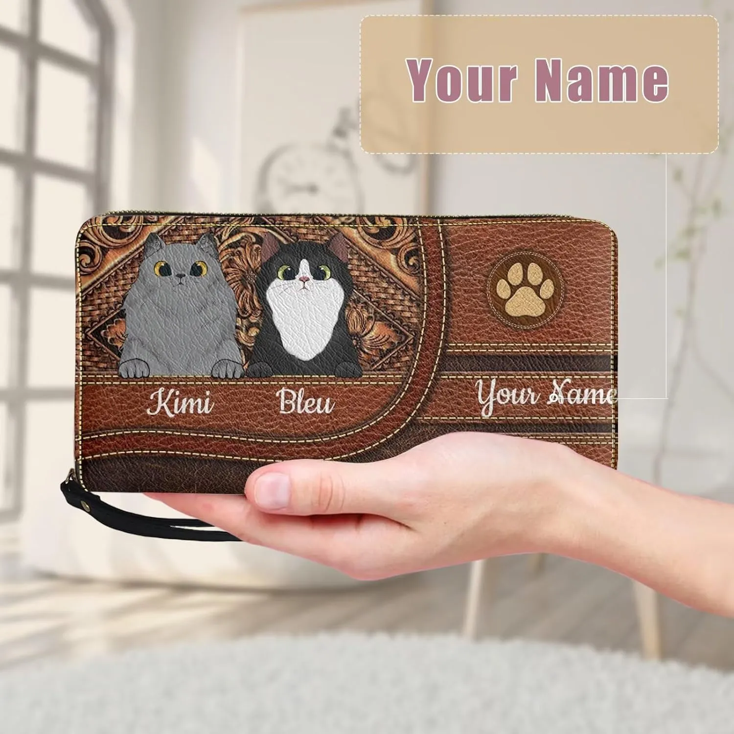 Tuoxiukan Personalized Handbags and Wallet Set for Women Clutch Purse Custom Name Tote Bag Customized Gifts for Mom