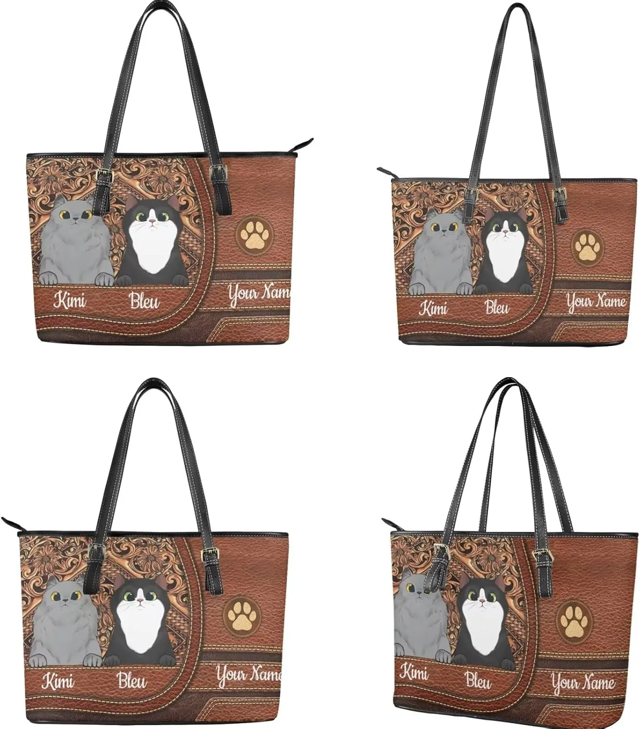 Tuoxiukan Personalized Handbags and Wallet Set for Women Clutch Purse Custom Name Tote Bag Customized Gifts for Mom