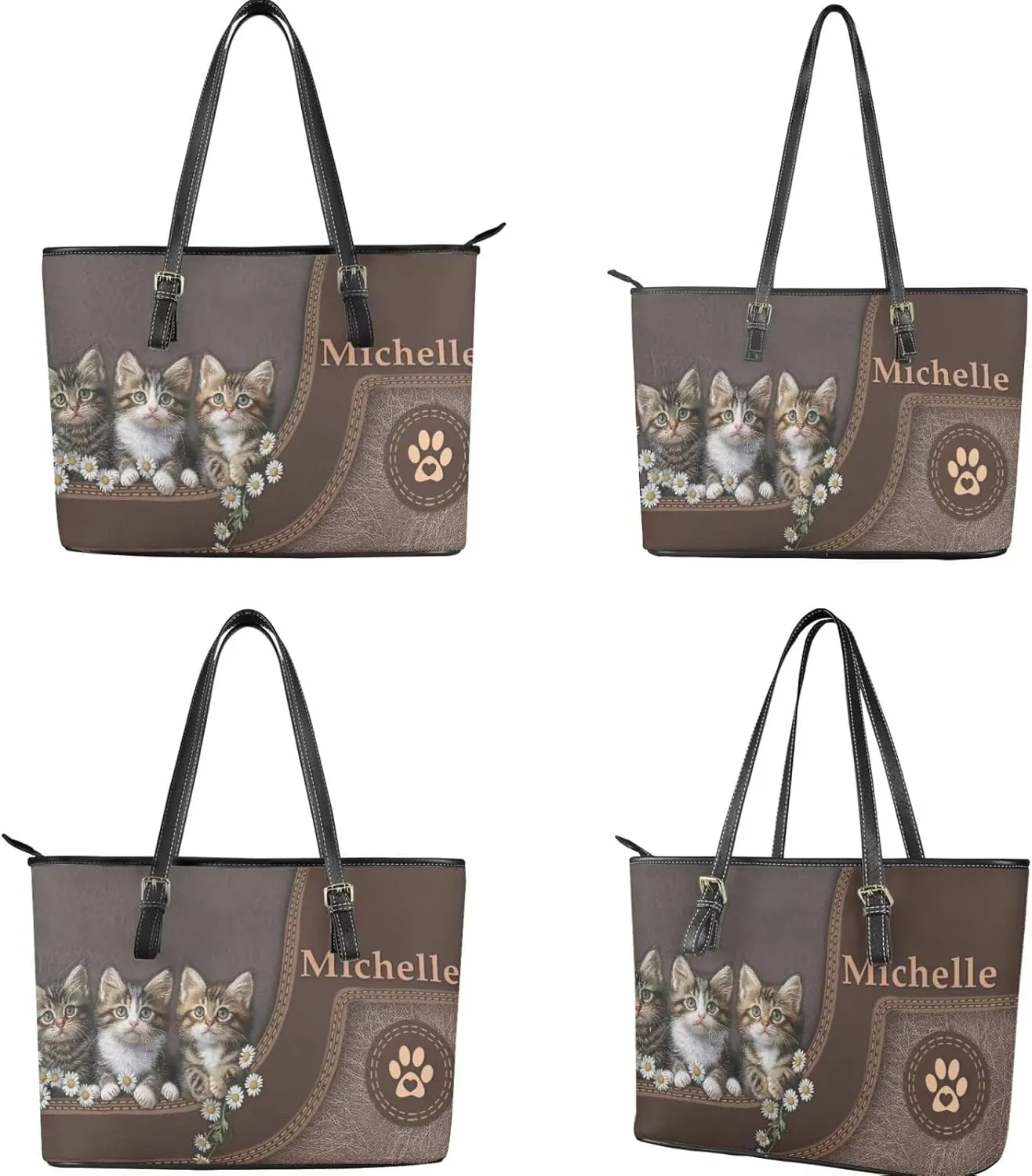 Tuoxiukan Personalized Handbags and Wallet Set for Women Clutch Purse Custom Name Tote Bag Customized Gifts for Mom