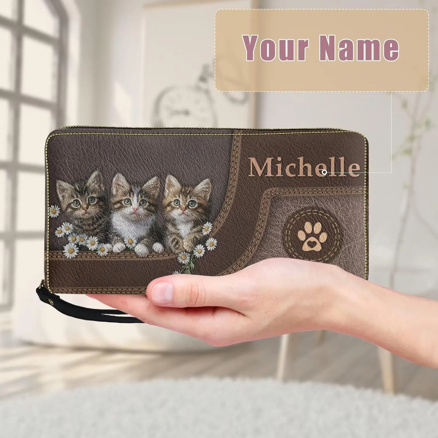 Tuoxiukan Personalized Handbags and Wallet Set for Women Clutch Purse Custom Name Tote Bag Customized Gifts for Mom