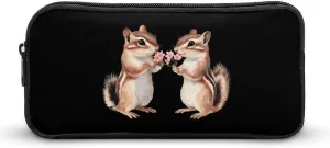 Two Chipmunks Pencil Case Funny Pencil Bag High Capacity Storage Pouch Portable Pen Organizer