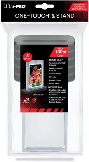 Ultra PRO - 130PT UV ONE-Touch & Stands 5-Pack - Great Trading or Sport Card Single Display Stand for Your One Touch to Show Off to Friends and Family