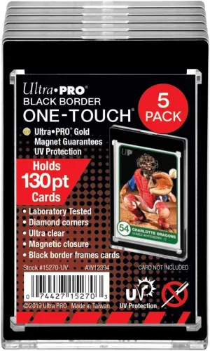 Ultra Pro 15270-130PT Black Border UV One-Touch Magnetic Holder (5 Count Retail Pack)