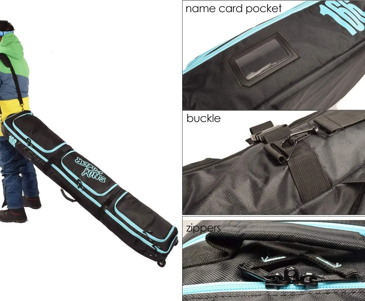 UNISTRENGH Fully Padded Snowboard Bag With Wheels Large Multi-compartment Ski Boots and Helmet Bag Perfect for Travel
