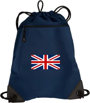 United Kingdom Flag Drawstring Backpack Team UK British Flag Cinch Bag