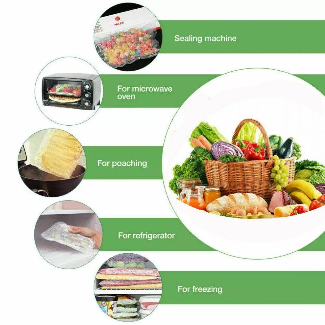 Vacuum Sealing Bags 100/200/500PCS PA&PE Clear