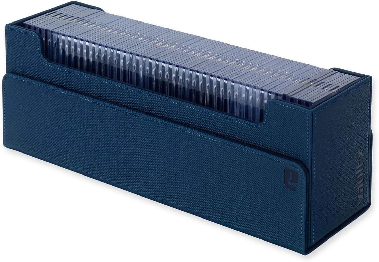 Vault X Trading Card Storage Box, Premium Exo-Tec Material, Detachable Magnetic Lid, Dividers & Foam Fillers, Organise Deck Boxes, Toploaders, Sleeved Cards, for Collectible Games, Sports, TCG (Blue)