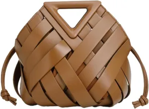 Vegan Leather Clutch Purses for Women Woven Small Crossbody Shoulder Bag Cute Top Handle Handbags Satchels 2025