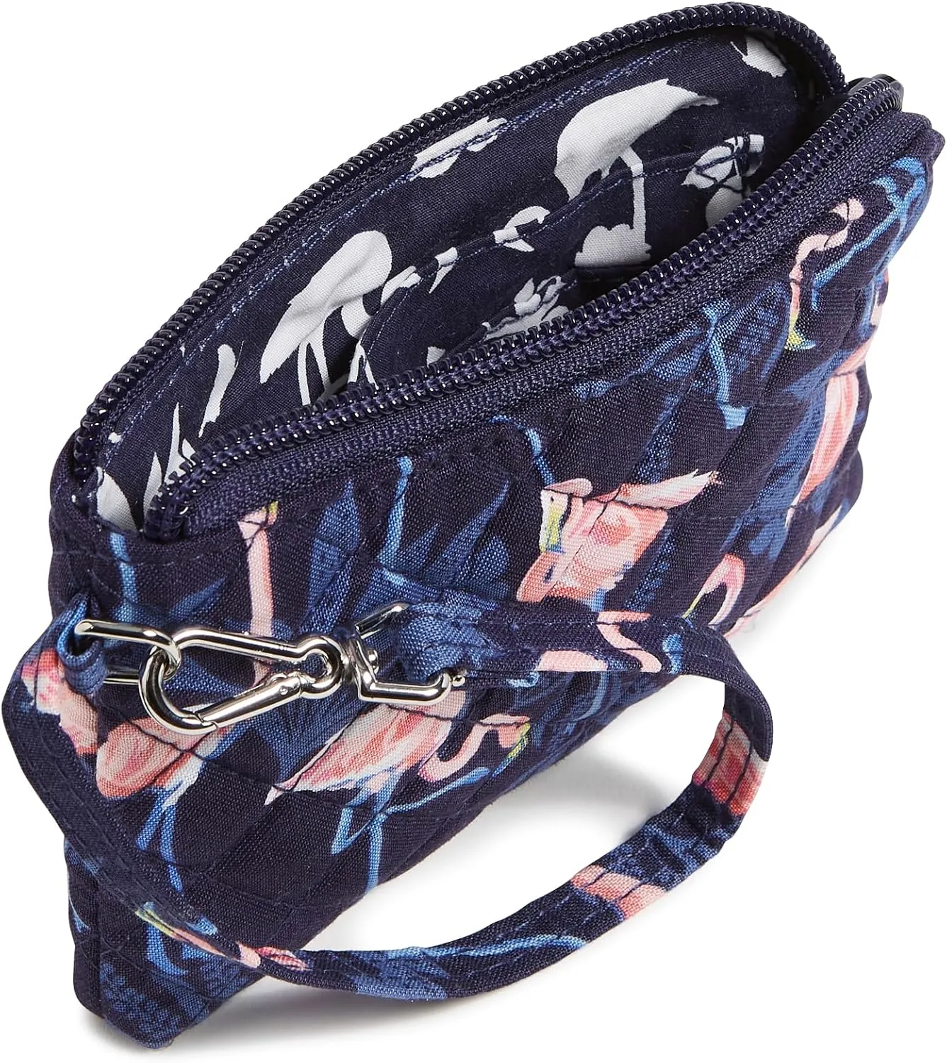 Vera Bradley Cotton Clip & Zip Mini Pouch Wallet, Flamingo Party