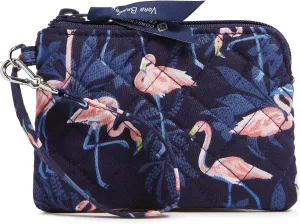 Vera Bradley Cotton Clip & Zip Mini Pouch Wallet, Flamingo Party