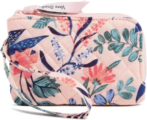 Vera Bradley Cotton Double Zip ID Case Wallet with RFID Protection, Paradise Coral