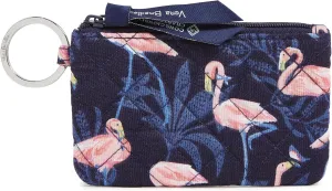 Vera Bradley Iconic Zip ID Case, Signature Cotton, Flamingo Party
