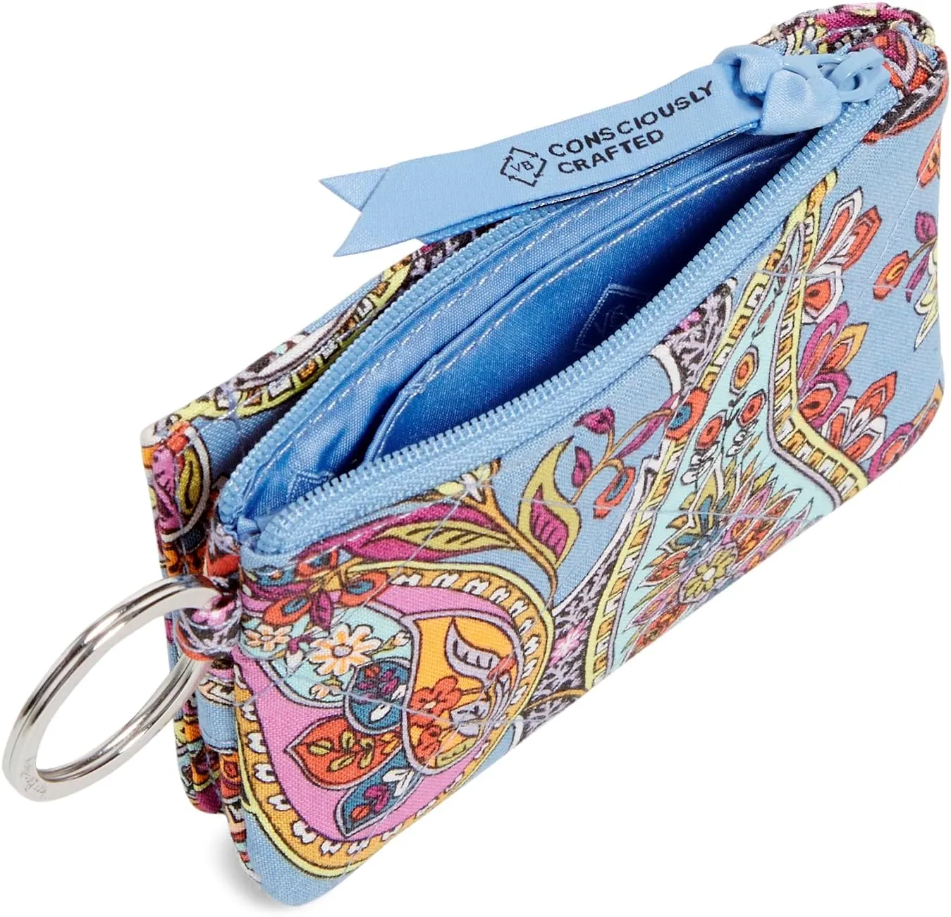 Vera Bradley Women's Cotton Deluxe Zip ID Case Wallet with RFID Protection