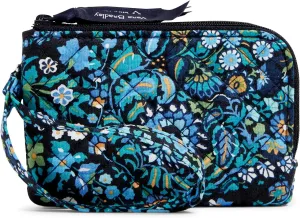 Vera Bradley Women's Cotton Double Zip ID Case Wallet With RFID Protection, Dreamer Paisley - Recycled Cotton, One Size