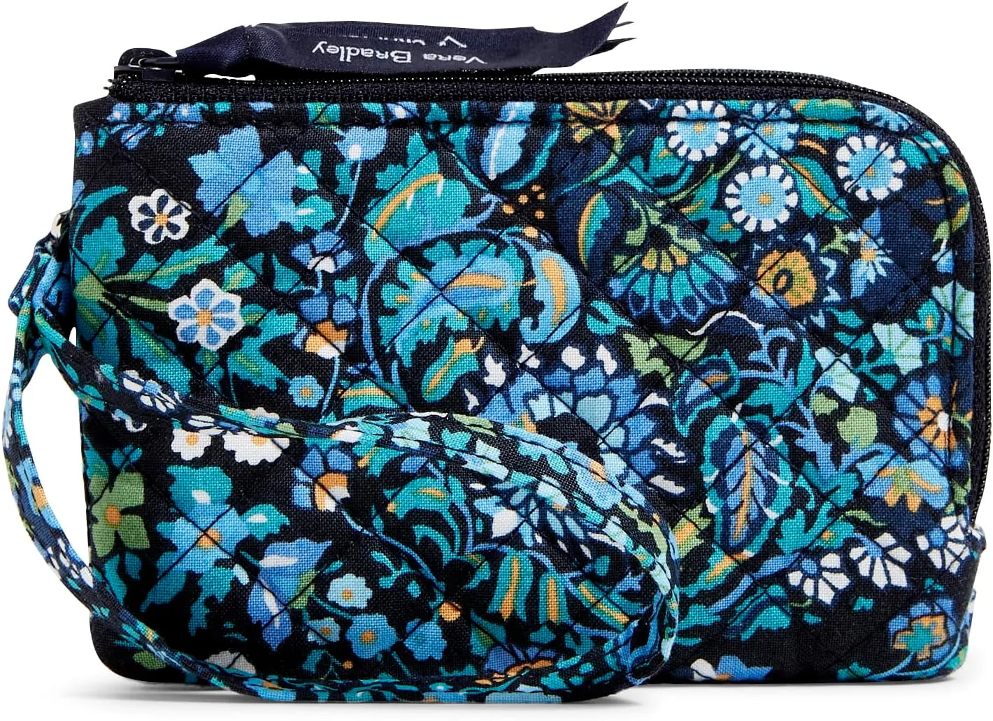 Vera Bradley Women's Cotton Double Zip ID Case Wallet With RFID Protection, Dreamer Paisley - Recycled Cotton, One Size