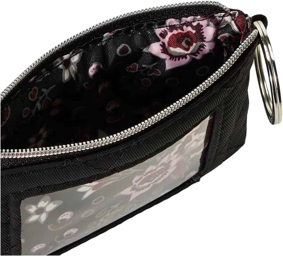 Vera Bradley Women's Performance Twill Zip ID Case Wallet, Black, One Size