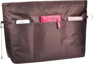 Vercord Handbag Purse Bag Insert Organizers Extra Thick Large Travel Handbag Organizer Coffee