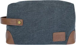 Vetelli Vintage Canvas Toiletry Bags, Travel In Style, Waterproof Canvas Dopp Kits, Durable (Marco) (Dark Grey)