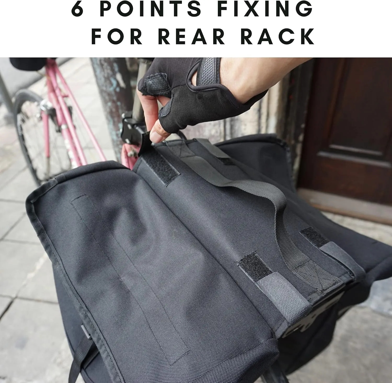 Vincita New Top Load Double Pannier Water Resistant Cycling Side Bags - with Rain Cover, Large, Carrying Handle, Reflective Spots - Bike Rack Carrier Saddle Bag - Bicycle Accessories (Black Dot)