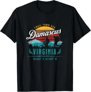 Vintage Damascus Virginia VA USA Retro Sunset Biking Hiking T-Shirt