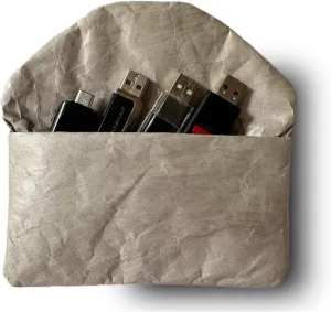 Vintage/Retro Style Fiber Paper Electronic Organizer Case, Pouch Small Portable Accessories Bag Travel Accessories Pouch for Electronics Cord USB Storage Organizer Stickers Organizer