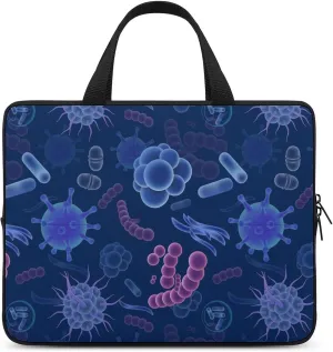 Viruses and Microbes Laptop Sleeve Bag Computer Protective Carrying Case Cover with Handle for Travel Work 13inch