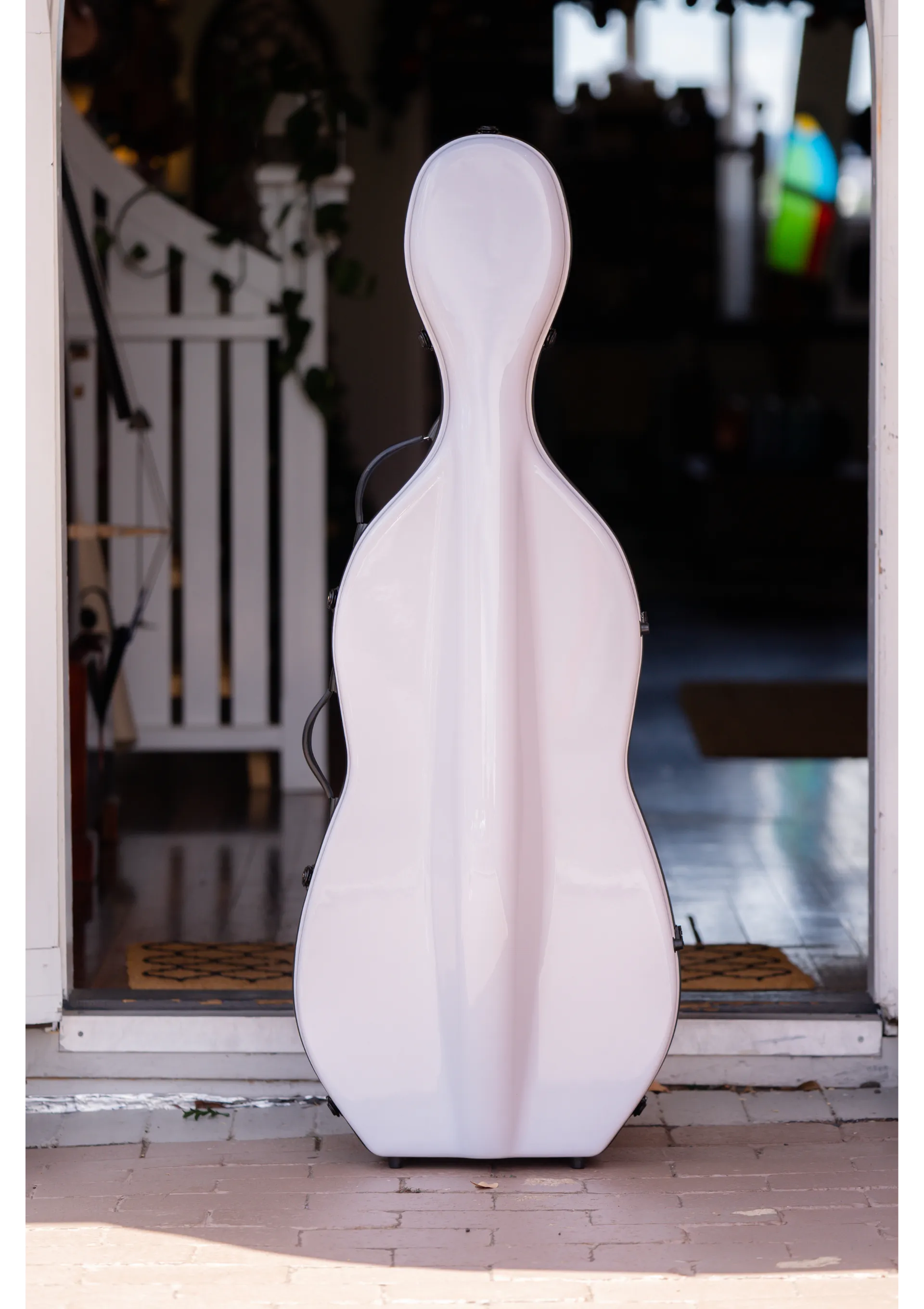 Vivo Deluxe Fibreglass Cello Case 3/4 White