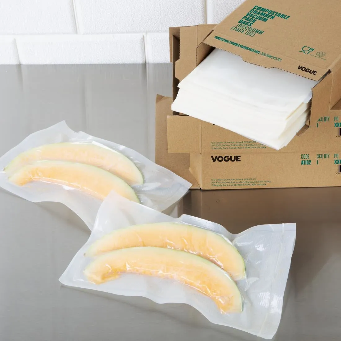 Vogue Compostable Embossed Vacuum Sealer Bags 250x350mm (50 pack)
