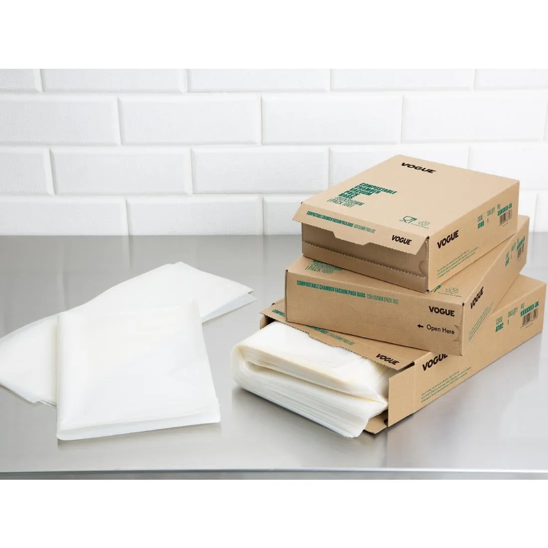 Vogue Compostable Embossed Vacuum Sealer Bags 250x350mm (50 pack)