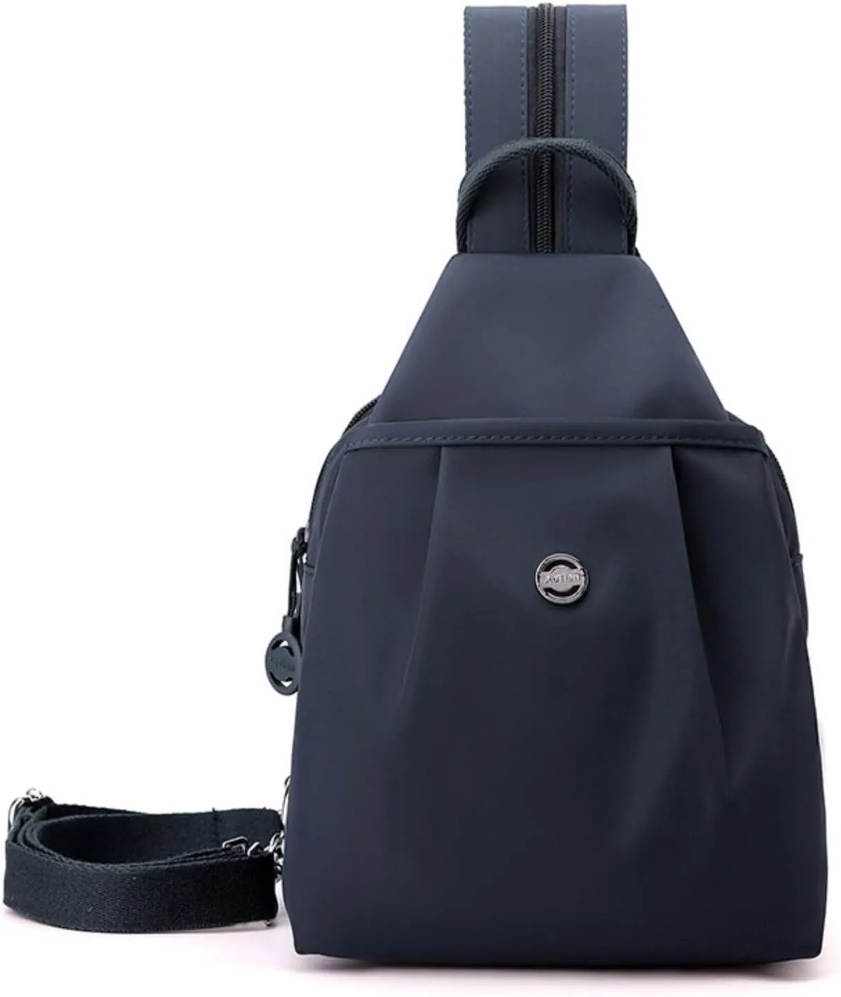 Vovtva Backpack Chest Bag Double Zipper Large Capacity –Adjustable Sling Crossbody Travel Bag for Women (Dark Blue)