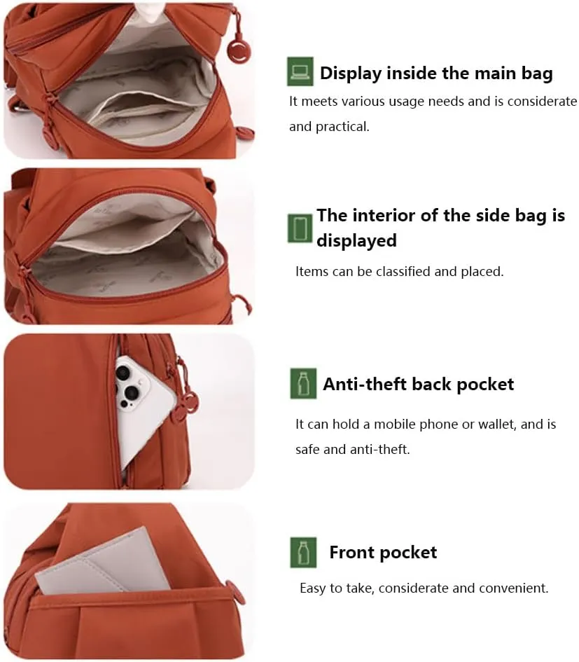Vovtva Street Lite Chic Versatile Travel Bag, Adjustable Strap Backpack Chest Bags Double Zipper Large Capacity (C)