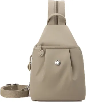 Vovtva Street Lite Chic Versatile Travel Bag, Adjustable Strap Backpack Chest Bags Double Zipper Large Capacity (F)