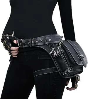 Waist Bag Fanny Pack Motorcycle Drop Leg Bag Thigh Hip Pouch Messenger Leather Crossbody Shoulder Purse Wallet Pocket
