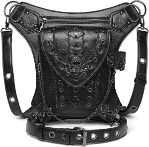 Waist Bag Fanny Pack Motorcycle Drop Leg Bag Thigh Hip Pouch Messenger Leather Crossbody Shoulder Purse Wallet Pocket