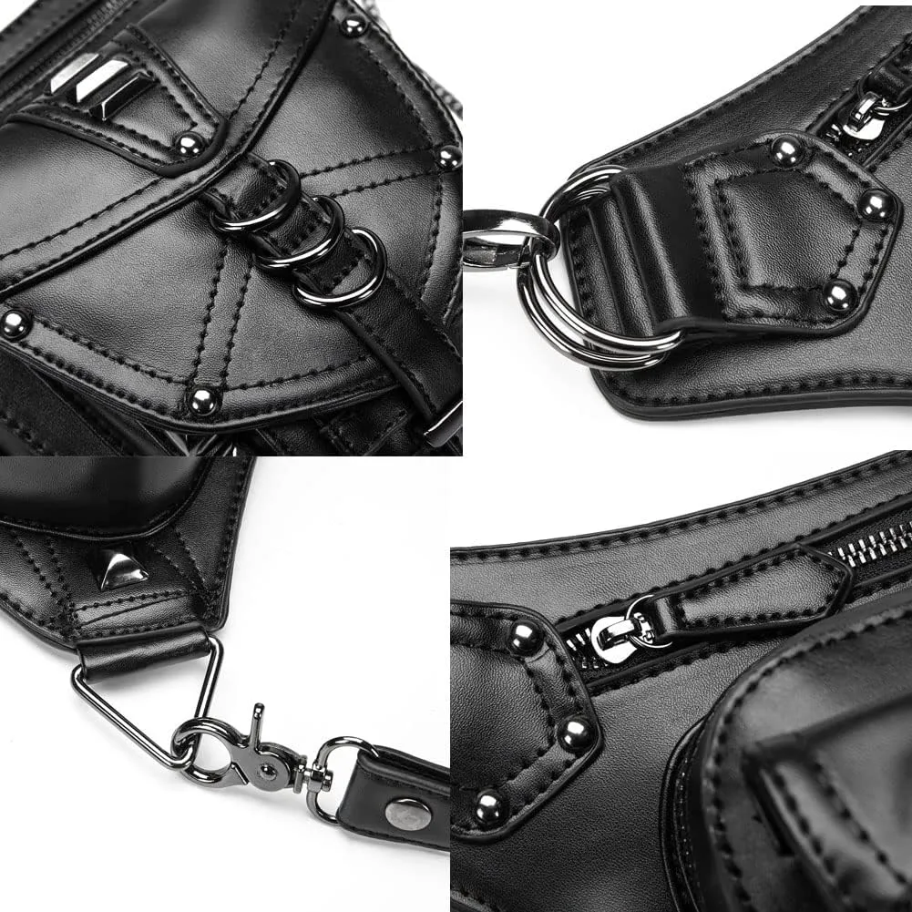 Waist Bag Fanny Pack Motorcycle Drop Leg Bag Thigh Hip Pouch Messenger Leather Crossbody Shoulder Purse Wallet Pocket