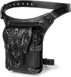 Waist Bag Fanny Pack Motorcycle Drop Leg Bag Thigh Hip Pouch Messenger Leather Crossbody Shoulder Purse Wallet Pocket
