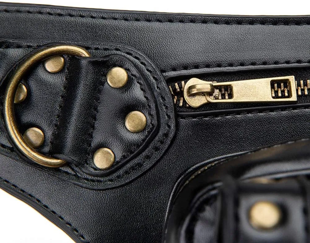 Waist Bag Fanny Pack Motorcycle Drop Leg Bag Thigh Hip Pouch Messenger Leather Crossbody Shoulder Purse Wallet Pocket