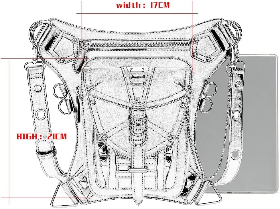 Waist Bag Fanny Pack Motorcycle Drop Leg Bag Thigh Hip Pouch Messenger Leather Crossbody Shoulder Purse Wallet Pocket