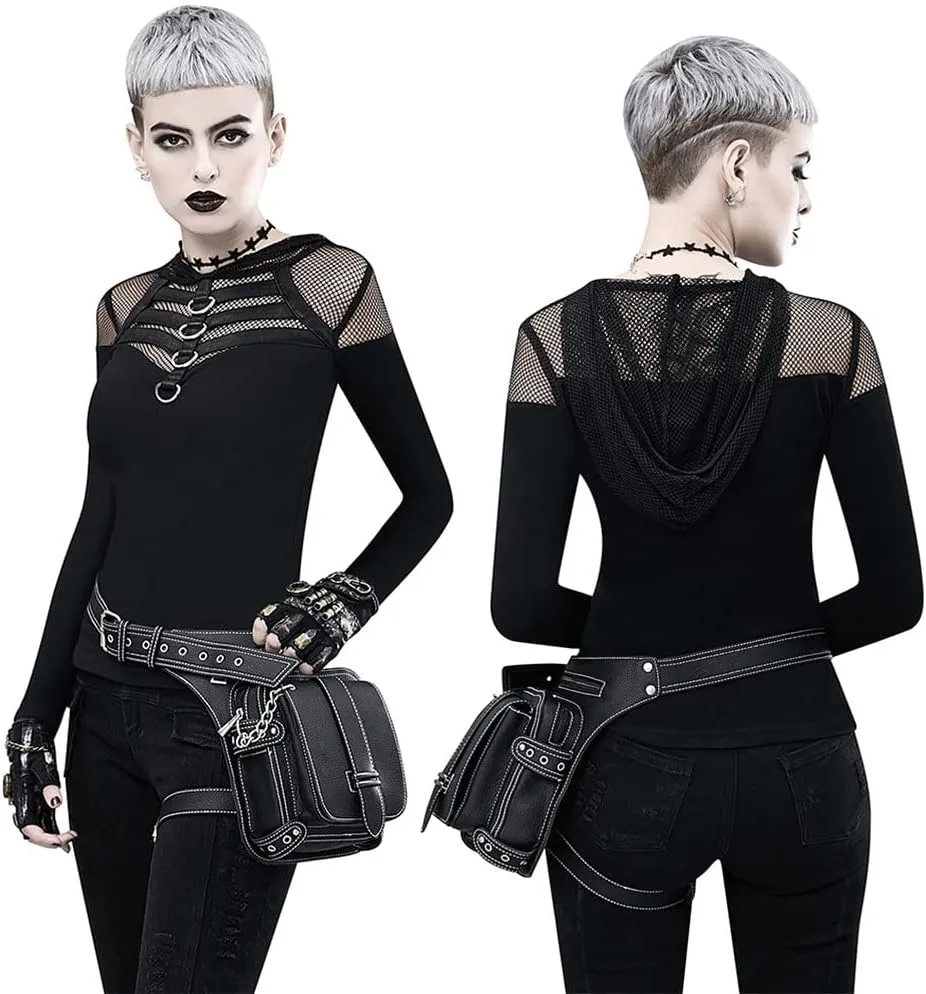 Waist Bag Fanny Pack Motorcycle Drop Leg Bag Thigh Hip Pouch Messenger Leather Crossbody Shoulder Purse Wallet Pocket
