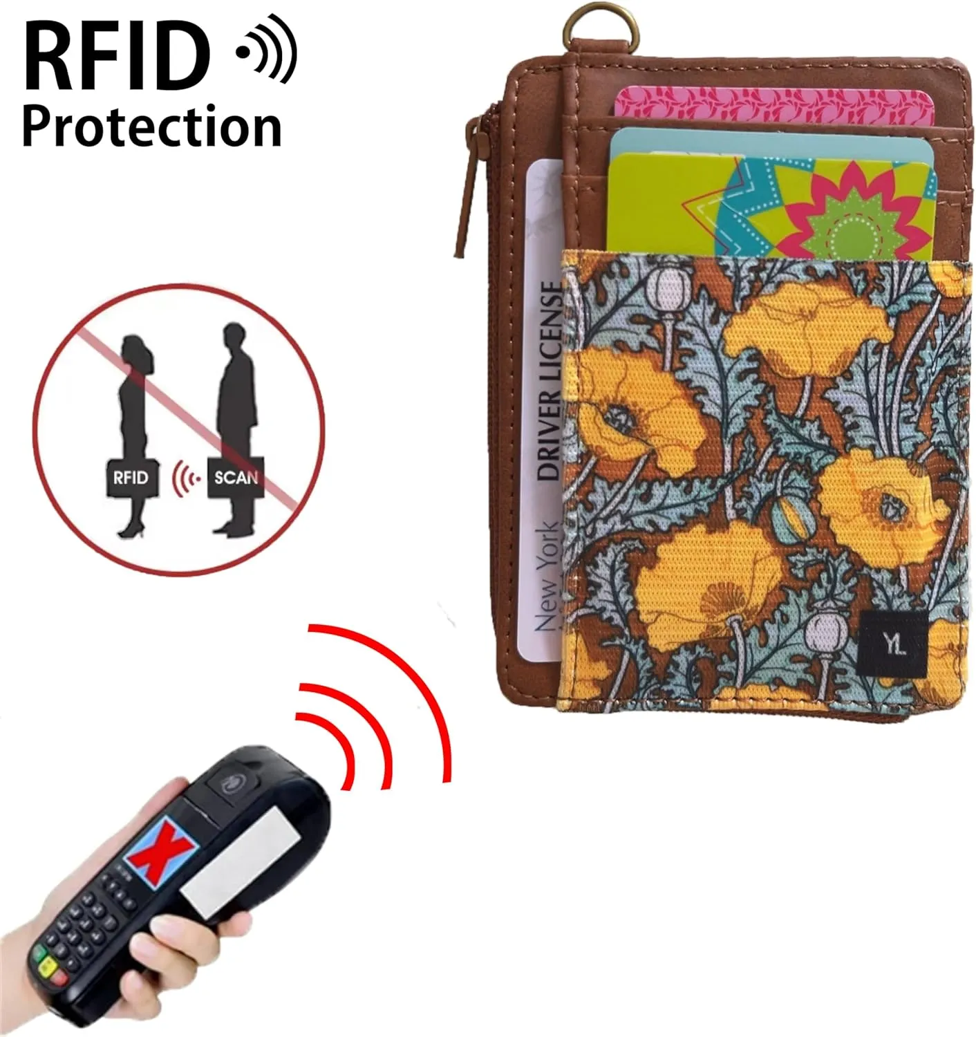 Wallet Rfid Card Holder Credit Cardholder for Women Men Thin Pocket Card Case Small Slim Minimalist Keychain Wristlet Wallets Leather