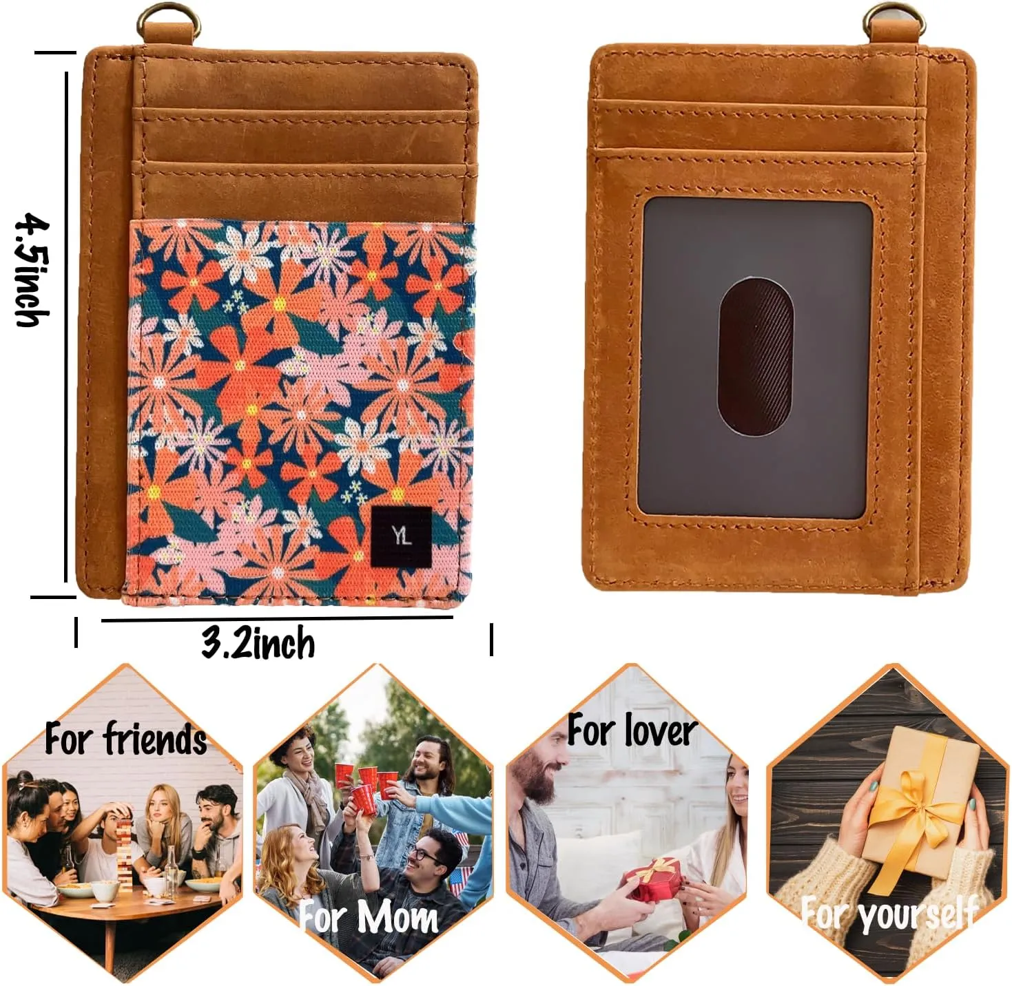 Wallet Rfid Card Holder Credit Cardholder for Women Men Thin Pocket Card Case Small Slim Minimalist Keychain Wristlet Wallets Leather