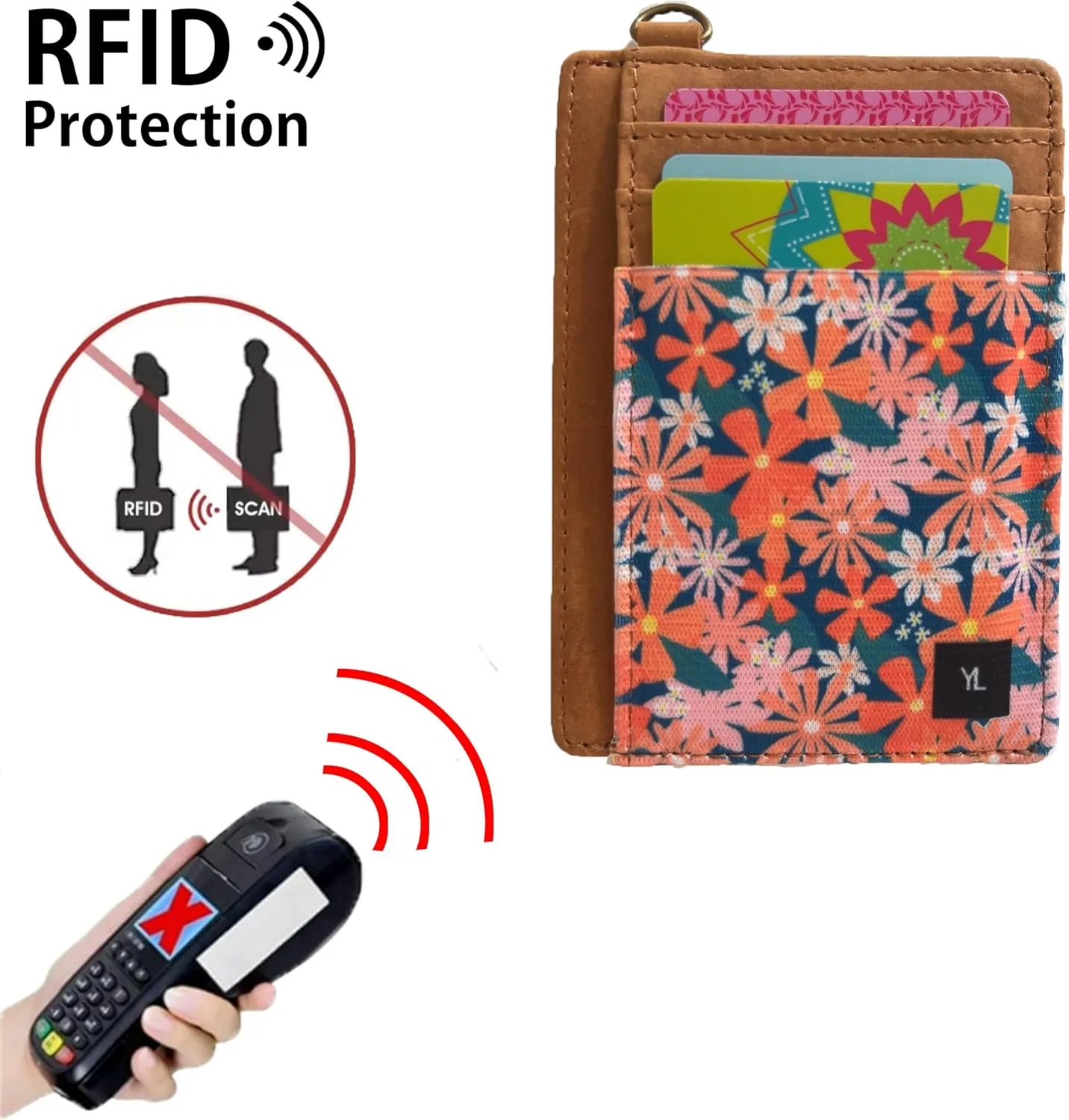 Wallet Rfid Card Holder Credit Cardholder for Women Men Thin Pocket Card Case Small Slim Minimalist Keychain Wristlet Wallets Leather