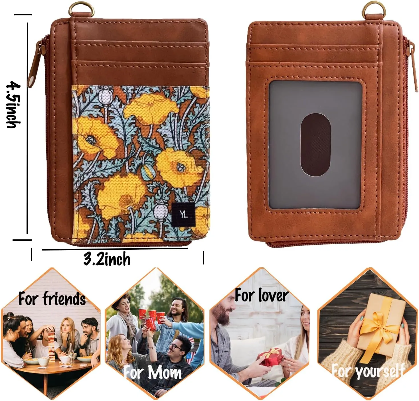 Wallet Rfid Card Holder Credit Cardholder for Women Men Thin Pocket Card Case Small Slim Minimalist Keychain Wristlet Wallets Leather