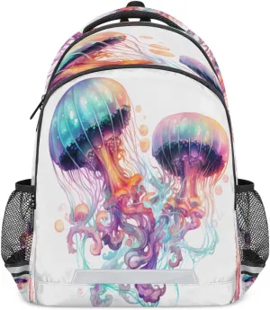 Watercolor Jellyfish Backpack for Boys Girls Kids Schoolbag Children School Bookbag,Women Men Casual Daypack Students College Bookbags Ocean Jellyfish Travel Bags