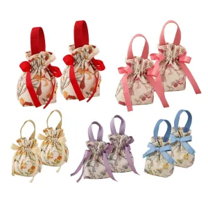 Wedding Candy Canvas Gift Bags 6Colors 10PCS