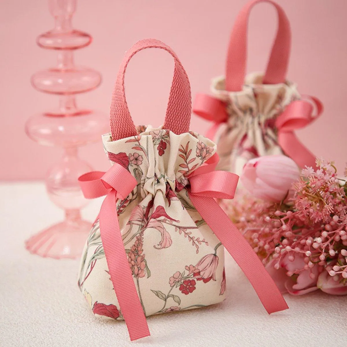 Wedding Candy Canvas Gift Bags 6Colors 10PCS