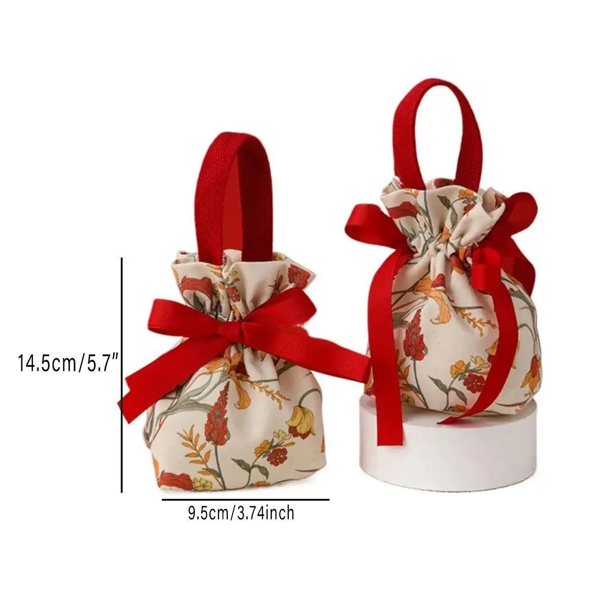 Wedding Candy Canvas Gift Bags 6Colors 10PCS
