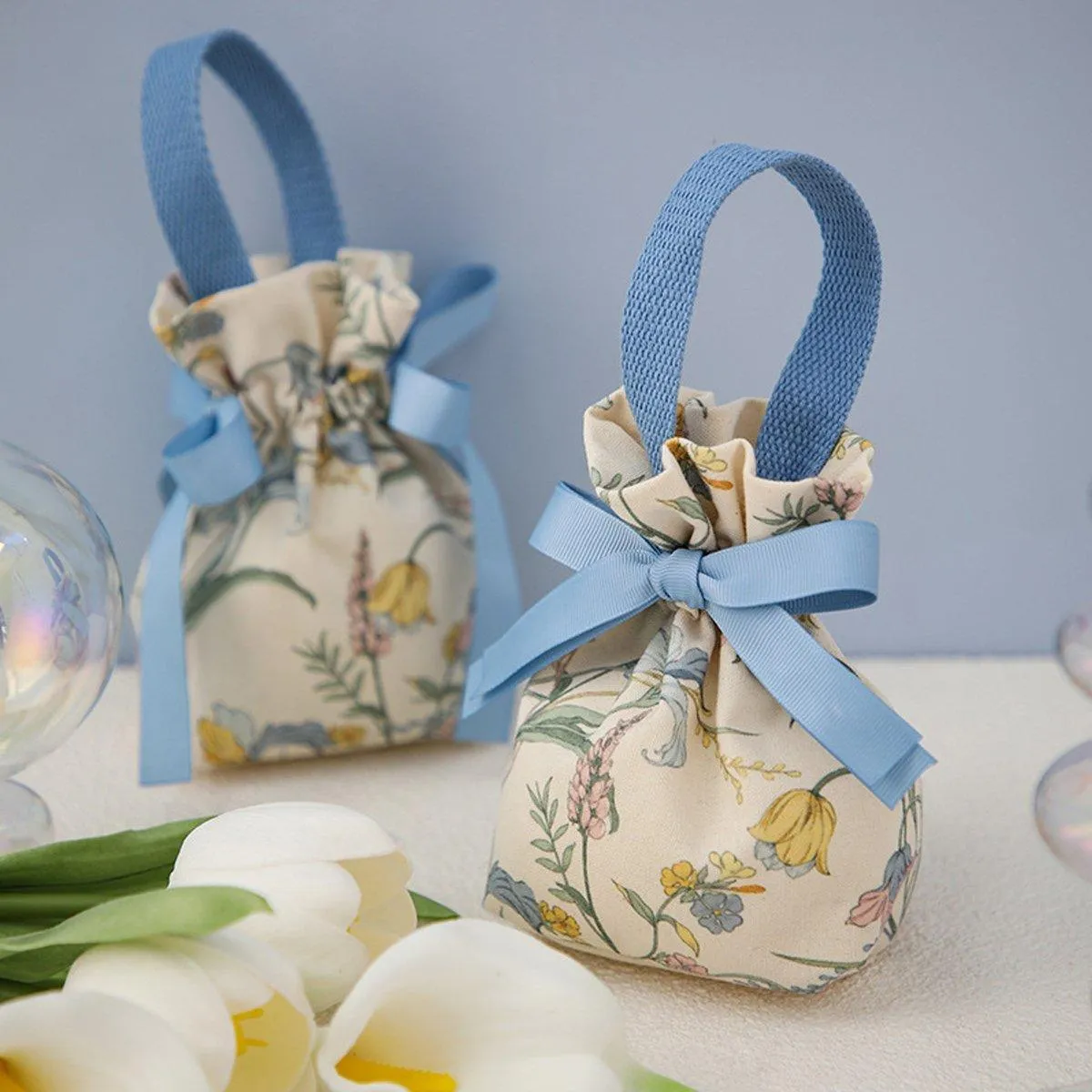 Wedding Candy Canvas Gift Bags 6Colors 10PCS